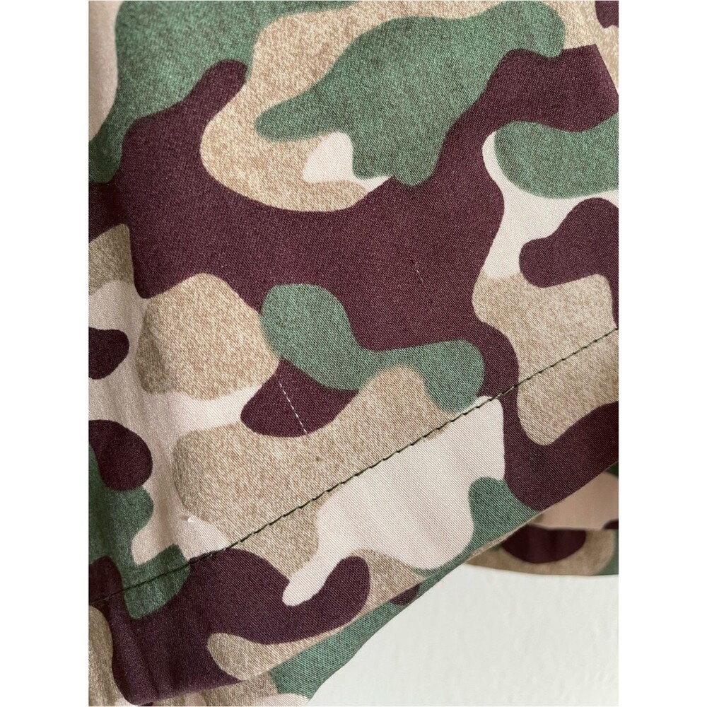 Zara camo cropped boxy button up shirt wide 3/4 sleeve XS - Picture 6 of 7